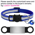 Customized Pet Collar Reflective Cat Collars Free Engraved Puppy Kitten Pet ID Nameplate Necklace With Bell Anti-lost For Cats