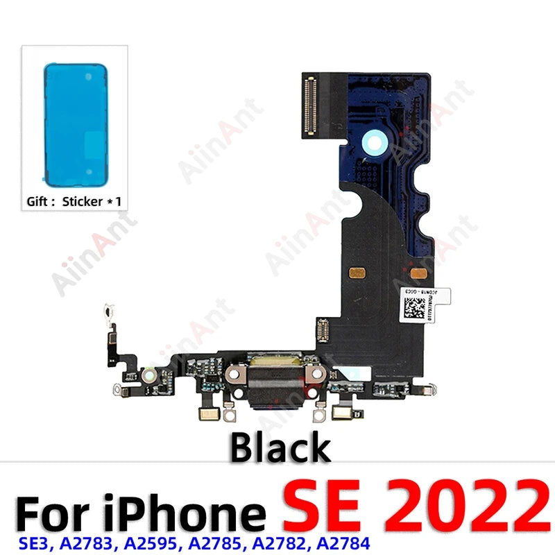 OEM Bottom USB Mic Board Quick Charger Dock Connector Charging Port Flex Cable For iPhone SE 1 2 3 6 6s Plus + Sticker