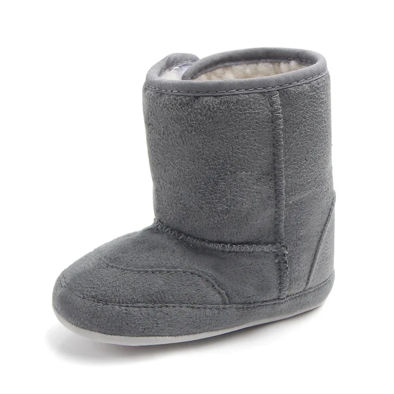 Baby Girl Boy Snow Booties Winter Solid Six Colors Warm Plush Soft Sole Non-slip High Quality Toddler Shoes First Walkers MJ0407