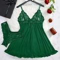 Lace G-string Set Women Lingerie Pajama Kit Transparent Crotchless Dress Mini Underpants Nightwear Set Big Size Female Underwear