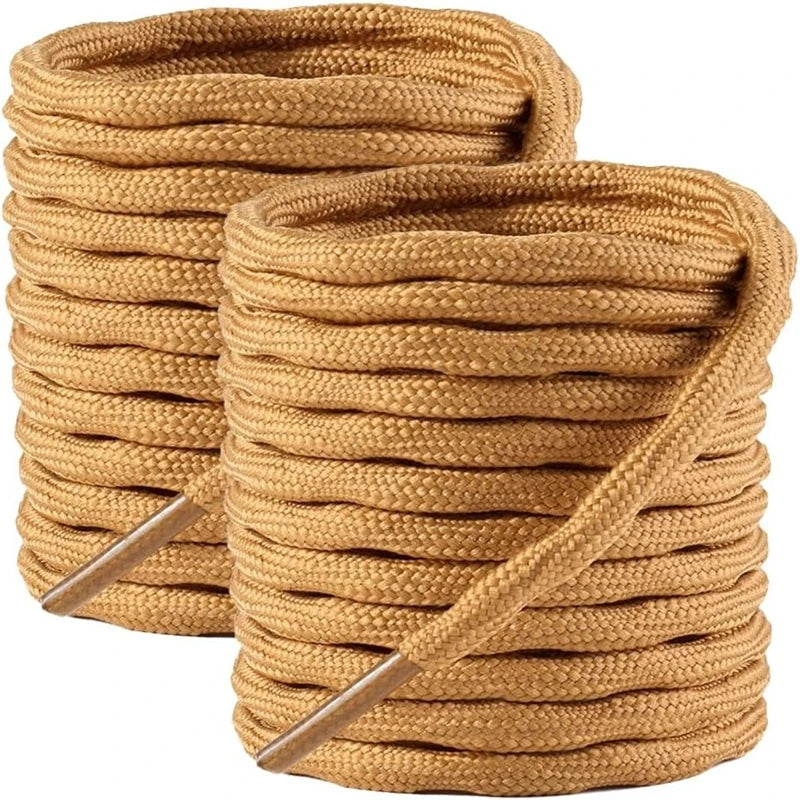 Round Wave Shape Non Slip Heavy Duty and Durable Outdoor Climbing Shoelaces Hiking Shoe Laces Shoestrings 2 Pair