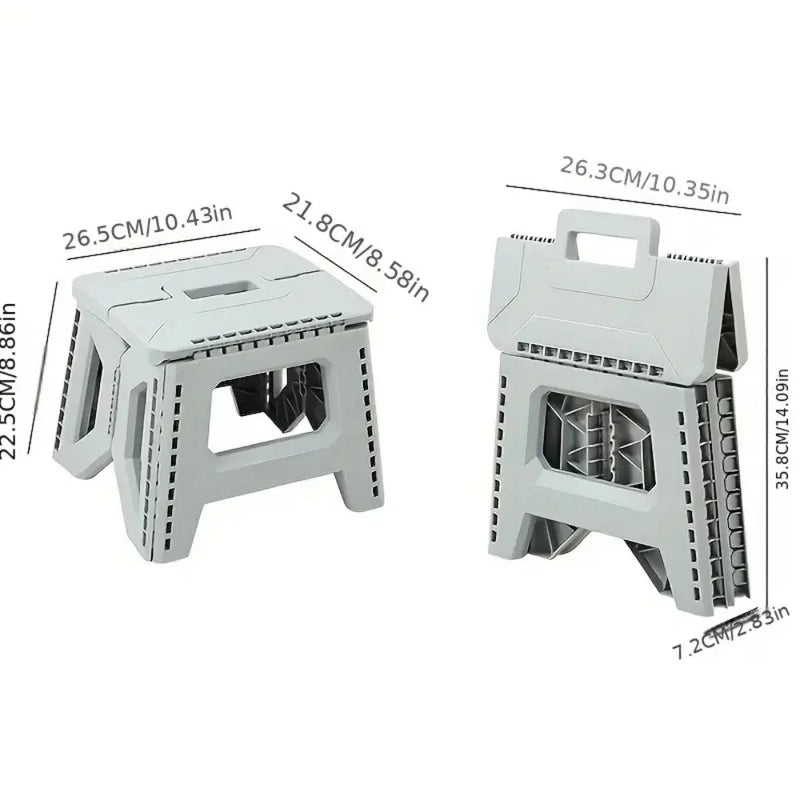 Folding Step Stool Strong Load-bearing Heavy-Duty Chair Travel Use Compact Collapsible Chair with Handle Camping Supplies
