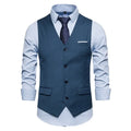 Blue Suit Vest, Men's Business Sleeveless Vests Jacket, Asian size S-6XL, Wedding Party Waistcoat, Red Purple Black Gray