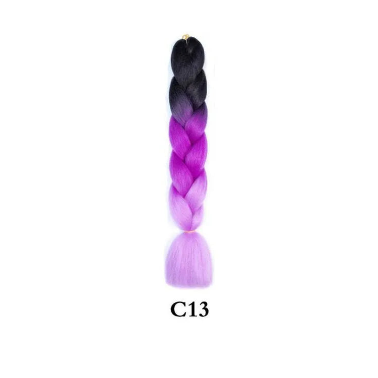 Tereshar 1Pcs 24inch 100g Synthetic Braiding Hair Extensions Jumbo Braiding Hair Twist Crochet Braids Hair for Women