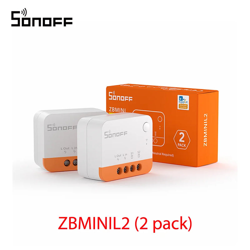 Itead SONOFF ZBMINI-L2 Zigbee DIY Smart Switch Module No Neutral Wire Required 2 Way Control For Smart Home Automation