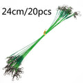 OUTKIT 20PCS/lot Fishing Lure Trace Rope Wire Leader Line Swivel Tackle Spinner Shark Spinning With 15CM, 20CM, 24CM, 30CM Pesca