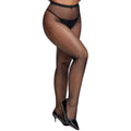High Waist Sexy Fishnet Black Garter Stockings Tights Open Crotchless Body Suit Large Plus Size Pantyhose for Oversized Woman XL