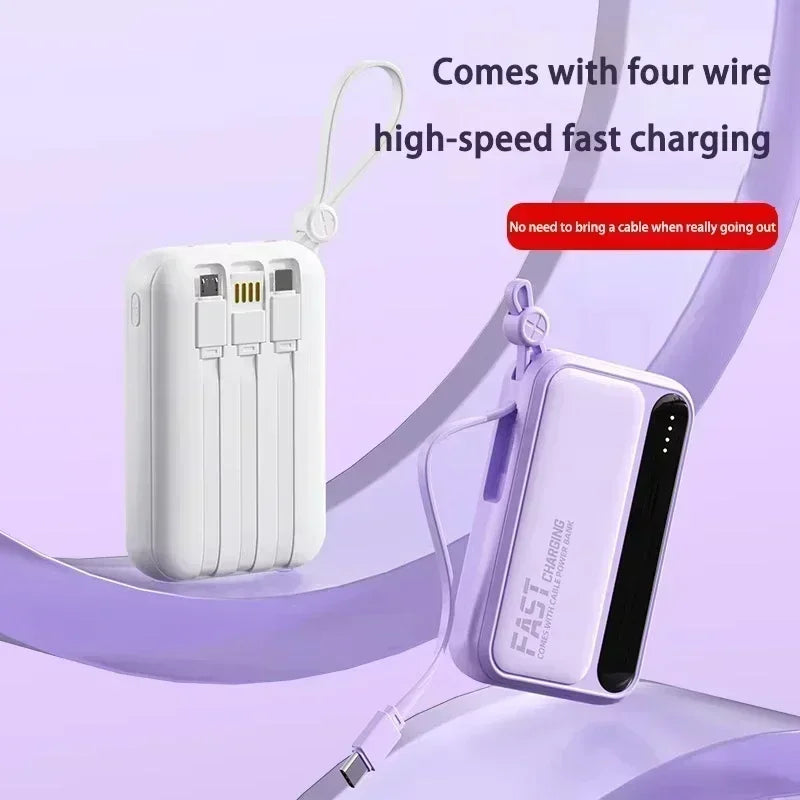 VIVO 500000mAh Power Bank 120W Super Fast Charging Powerbank 4 In1 Cables Portable Powerbank For Iphone Huawei Samsung 2026New