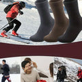 3Pairs Men's Thermal Lined Socks, Thick Soft Comfortable Sock For Cold Weather, Winter Hiking Boots, Black