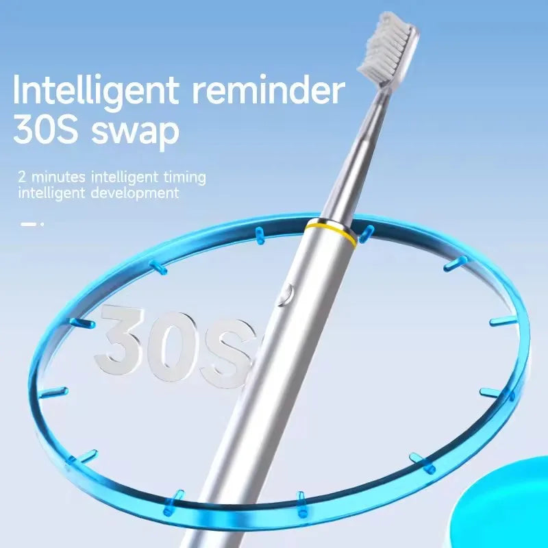 Sonic Electric Toothbrush Mental Thin Brush Body Timer Rechargeable Toothbrush for Women Pure Wisdom Beauty Soft DuPont Bristle
