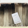 Full Shine Human Hair Weft Extensions Hair Bundles Ombre Blonde Color 100g Sew In Silky Straight Remy Skin Double Weft For Salon