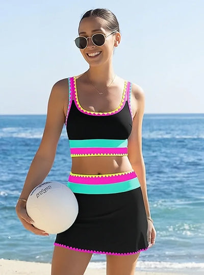 Women's Bikinis And Tankinis High Waist Color - blocked | SAMAG
