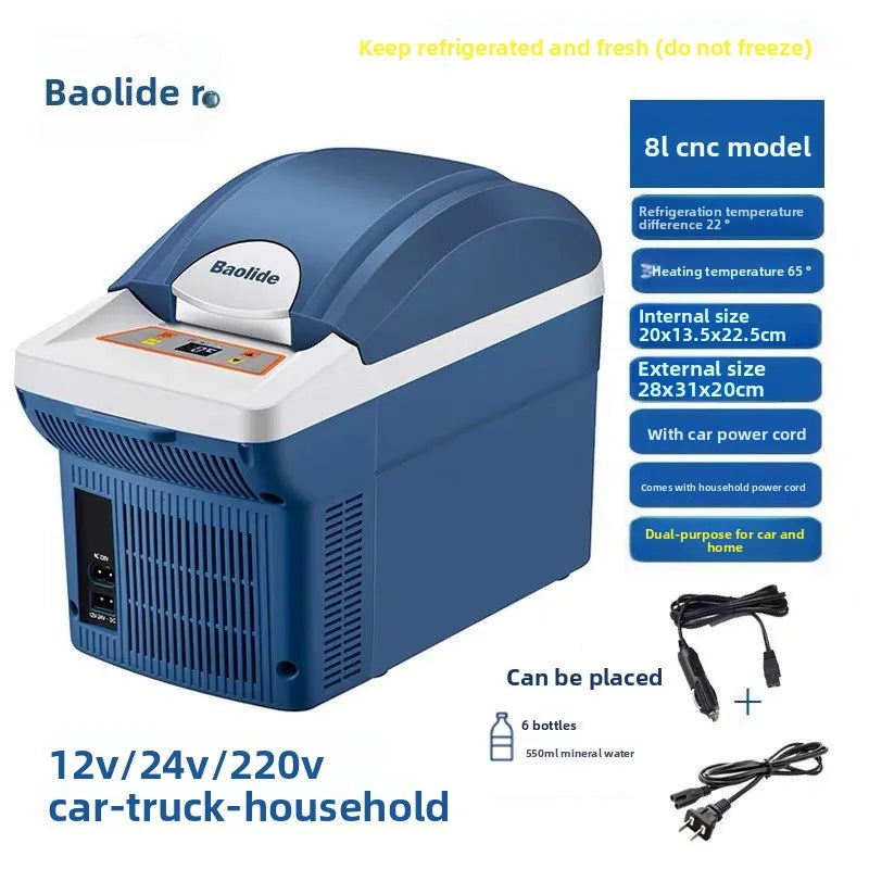 6l Portable Car Refrigerator, Small Mini Cooling Unit, Mini Refrigerator, Car Cooler Box, Bicycle Model Hot And Cold Box