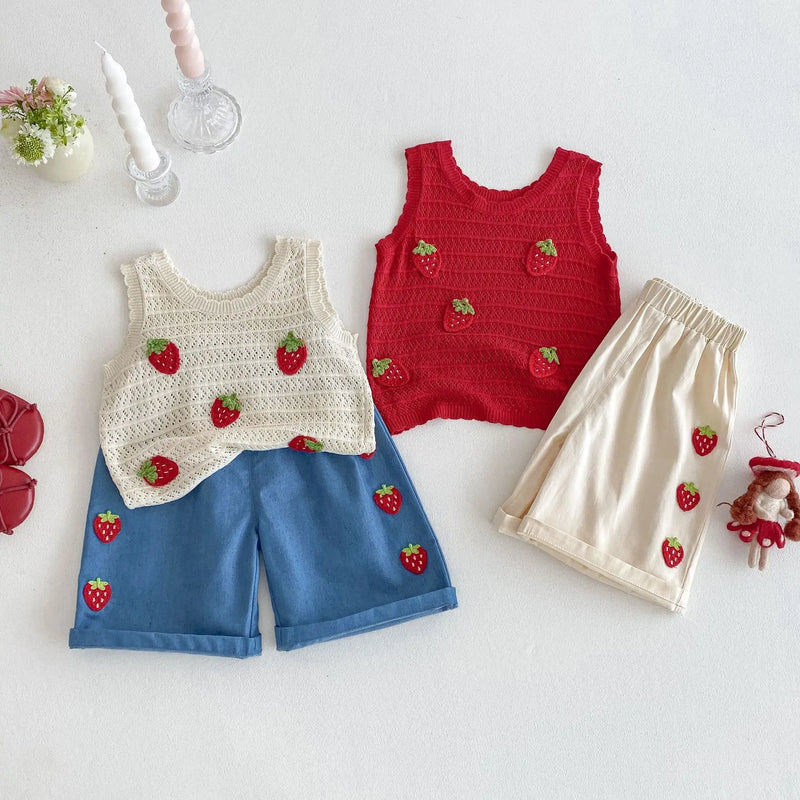 MILANCEl Summer Kids Clothing Set Strawberry Vest - View 2 | SAMAG