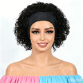 Stylish Short Curly Pixie Cut Headband Wigs 6 Inch 1B Natural Black Human Hair 150% Density Machine Crafted Breathable Lightweig