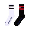 New Fashion Socks Letters Two Bars Knit Men Women Couple Socks Black White Sports Cotton Sock