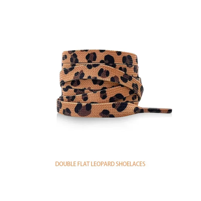 Classic Animal Pattern Shoelaces Flat AF1/AJ Sneakers Shoe Laces Tiger/Snake/Leopard Print Shoelace for 120/140/160CM Shoestring