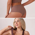 TERMEZY Soft Seamless Wireless Bra Set Minimalist Racerback Bralette Set Sport Yoga Breathable Panties Set Solid Color Intimates