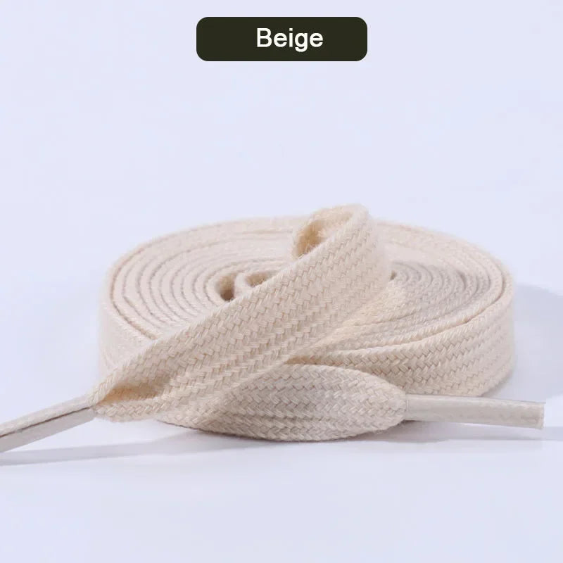 Cotton Shoelaces 1CM Width Flat Shoe laces Tennis Sneakers Shoelace 80/100/120/140/160CM Laces for Shoes Accesories 1Pair