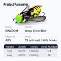 Kingdom Wasp Crawl Bait 4.2g 40mm 6.6g 48mm Floating | SAMAG