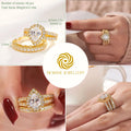 Newshe 925 Sterling Silver Wedding Engagement Rings Set for Women Pear Cut AAAAA CZ Imitation Diamond Vintage Bridal Jewelry