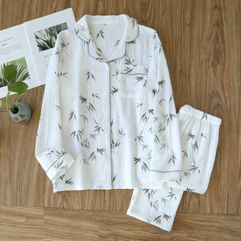 New Large Size Pajamas Women Cotton Crepe Home Service | SAMAG
