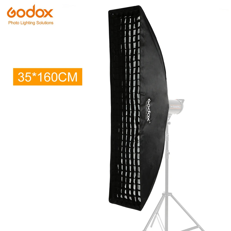 Godox 22x90cm 30x120cm 35x160cm Rectangle Strip Honeycomb Grid Softbox for Bowens Mount Softbox Elinchrom Studio Flash