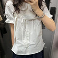 Erwofeina Peter Pan Collar Preppy Style Women Shirts - View 5 | SAMAG