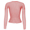 Sexy Hollow Out Mesh T-Shirt Female Skinny Crop Top Fashion Summer Basic Tops for Women Fishnet Shirt
