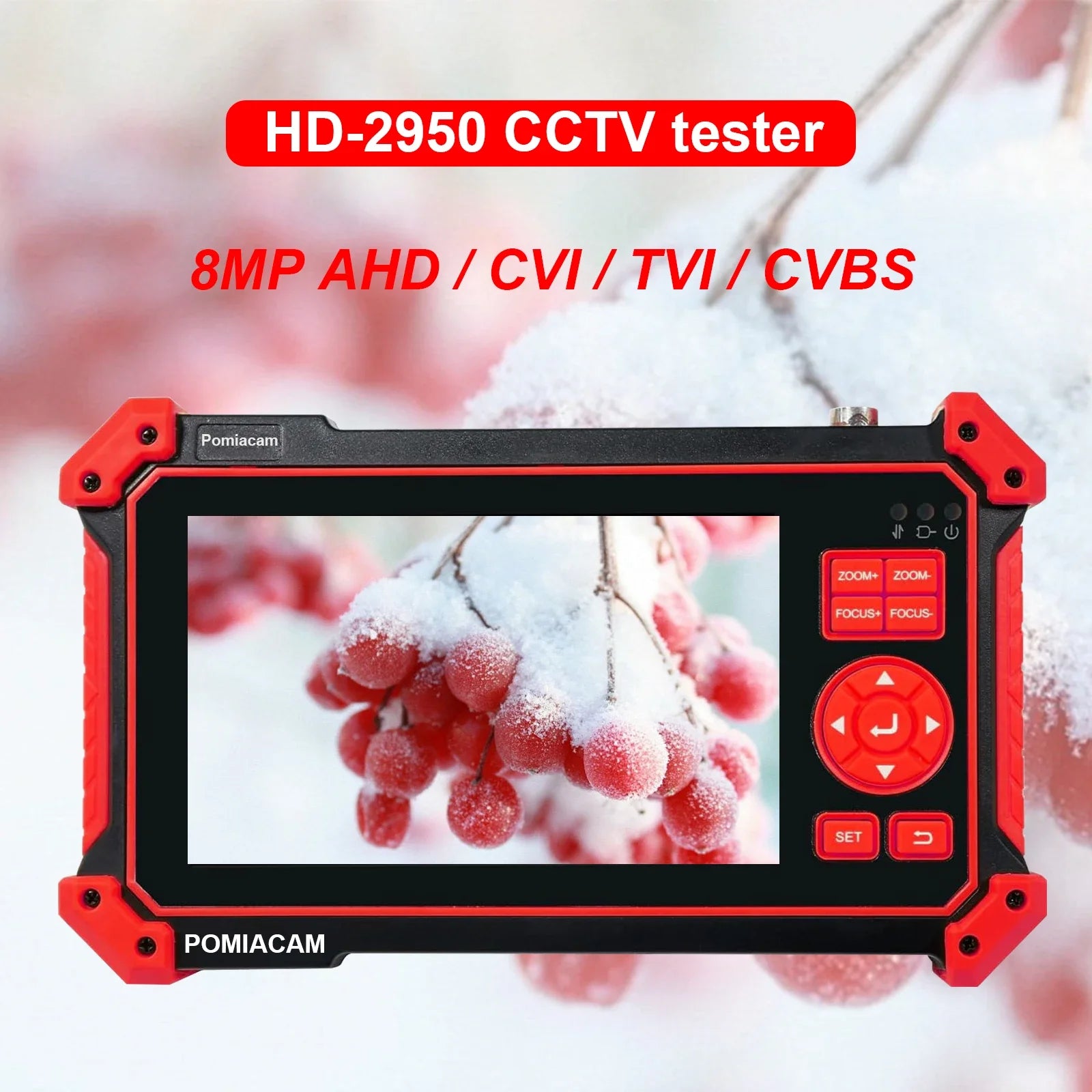 Mini 5-inch CCTV Tester 8MP AHD/CVI/TVI Mini Monitor Cameras Tester HDMI & VGA Input Video Cable Security Camera Tester