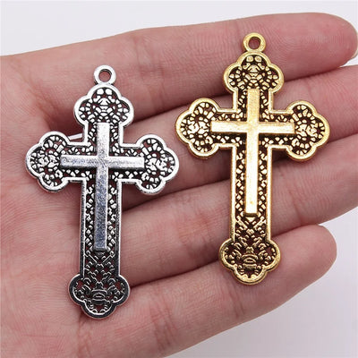 WYSIWYG 54x33mm Religious Cross Pendant Orthodox Charms | SAMAG