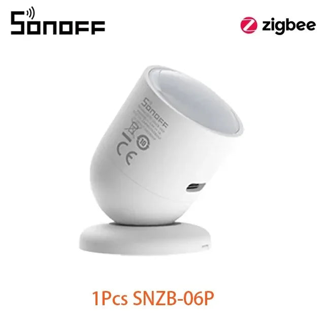 SONOFF SNZB 06P Zigbee Human Presence Sensor SNZB-06P Detector Motion Light Sensing Smart Home Automation Work with Alexa Google