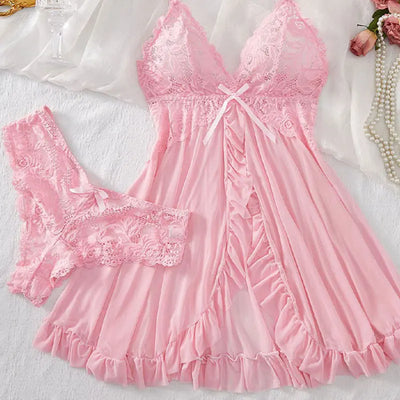 Suspender Suit Summer Ultra-thin Nightgown Lace Thong | SAMAG
