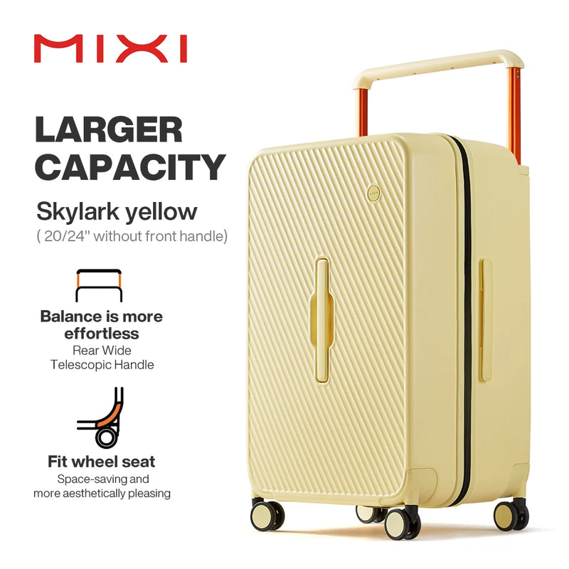 Mixi Large-Capacity Wide Handle Travel Suitcase 26inch Checked in Hardside Rolling Wheels PC Luggage M9276DH