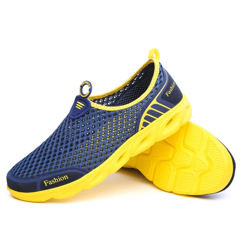 Men Casual Shoes Summer Fashion Men's Shoes Fashion Breathable Slip On Mesh Shoes Soft Comfortable Size 45