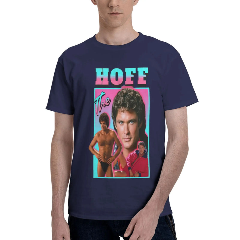 Custom Trendy David Hasselhoff T Shirt Men Short Sleeves Pure Cotton T-shirt Casual  Tee Tops Fashion Tshirt