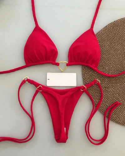 Sexy Halter Solid color Bikini Set Women's Swimsuit | SAMAG