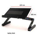 Adjustable Laptop Desk Stand Cooler Fan Portable Ergonomic Lapdesk for Bed Sofa PC Notebook Table Desk with Mouse Pad Aluminum
