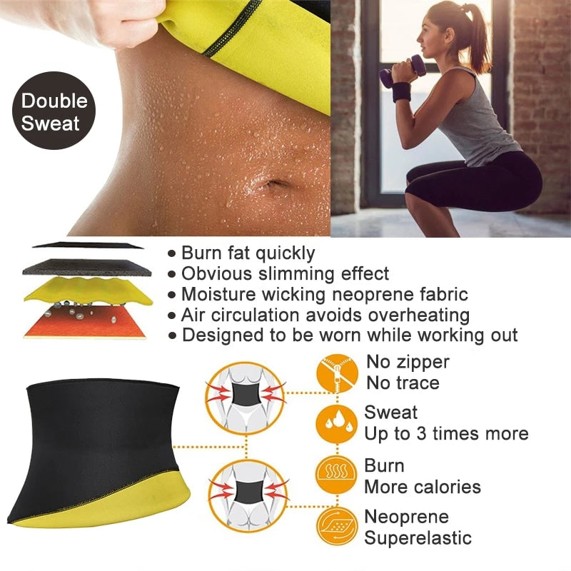 Men Body Shaper Sweat Waist Cinchers Trainer Belt Band Belly Compression Fat Burning Sauna Suit Abs Slimming Workout Shapewear