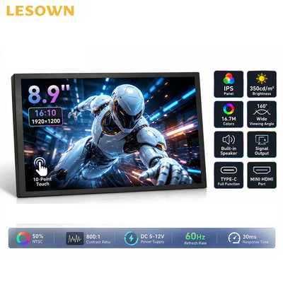 LESOWN 8.9 Inch IPS Monitor Plug and Play HDTV Screen | SAMAG