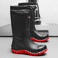 Men's Mid-Calf Rain Boots 2026 New Style Fishing Car Wash Waterproof Work Safety Kitchen Water Shoes Anti-Slip Rubber Shoes