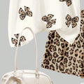 2-Piece Cheetah Print Set for Teen Girls: Casual Crewneck | SAMAG