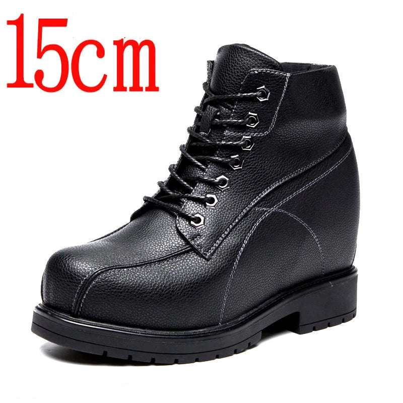 Host's Stage Walk Show Design Elevated Boots Shoes Men 15cm Extra Tall Boots Invisible Increased Thick Sole Pantshoes Shoes Man