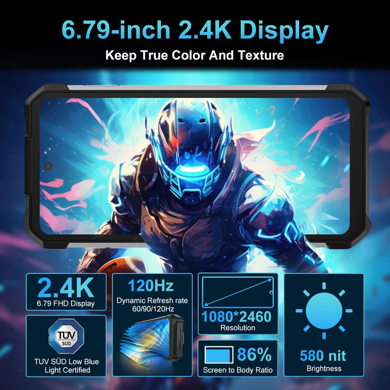 8849 Tank 2 PRO Unihertz Projector Rugged Smartphone 23800mAh  2.4K Display 24GB 512GB Mobile Phone 120W Android 14 Phone