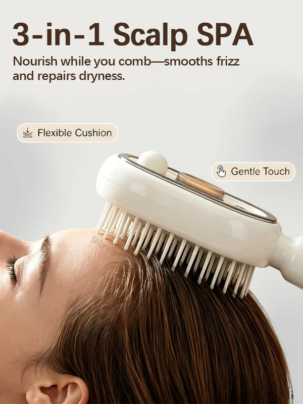 Electric Hair Brush for Anti-Frizz Detangling with Spray, Red Light Therapy & Retractable Teeth Scalp Massage,2026 Upgraded