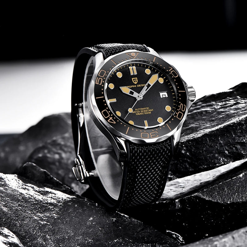 PAGANI DESIGN Luxury Automatic Watch For Men AR Sapphire crystal 100M Waterproof Diving Sport Mechanical Wristwatch Men 2026 New