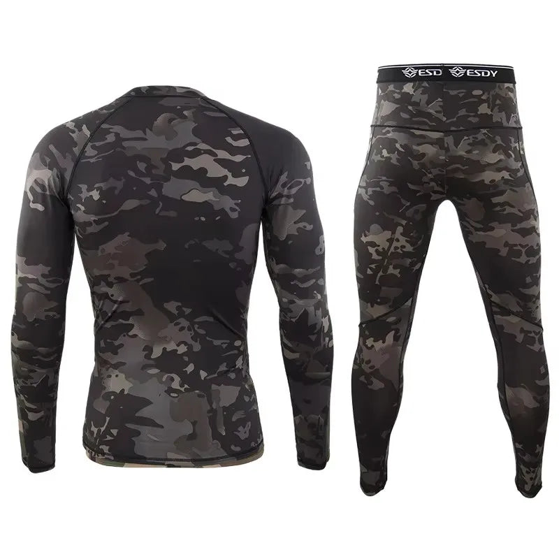 Winter Top Quality New Thermal Underwear Men Underwear Sets Compression Fleece Sweat Quick Drying Thermo Underwear Men Clothing