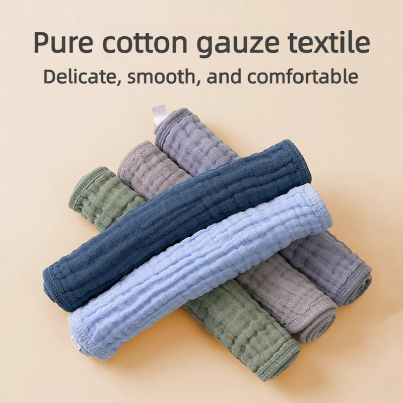 Soft Gauze Baby Towel 30x50cm Absorbent Pure Color Washcloth for Newborn Infant Face and Drool
