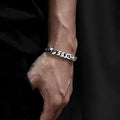 Factory Price S925 Sterling Silver Horse Whip Bracelets Crimped Cuban chain Rough Style Domineering Retro Handmade Jewelry