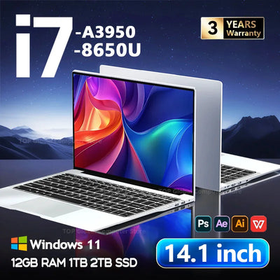 14.1"Laptop Intel Core i7 8650U Atom A3950 Portable | SAMAG